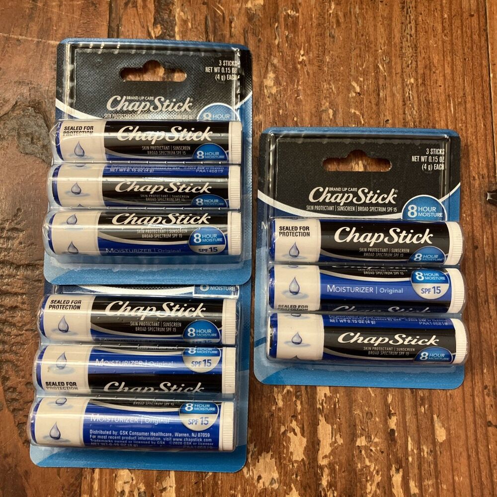 Chapstick Moisturizer 2-in-1 Lipcare SPF 15 Original Lip Balm 3pk (9 Sticks)